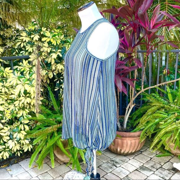 BECCA Pier Side Crochet Striped Coverup - Picture 3 of 6